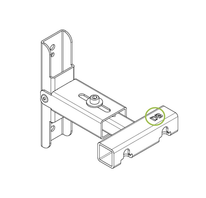 Zeichnung eines Exact Wallmount für die InfiLed Inti und DB Serie