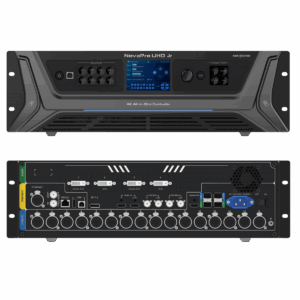 Produktfoto der Vorder- und Rückseite eines NovaStar UHD Junior